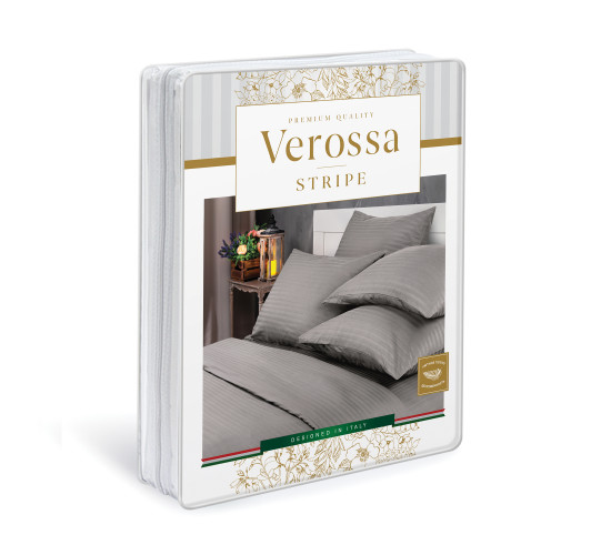 Постельное белье страйп-сатин Verossa Роял Gray
