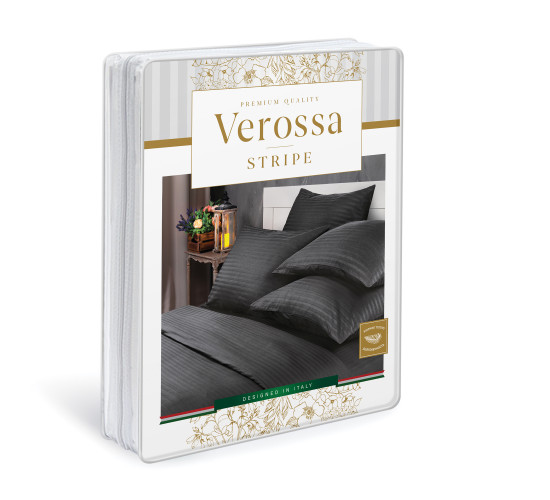 Постельное белье страйп-сатин Verossa Роял Black