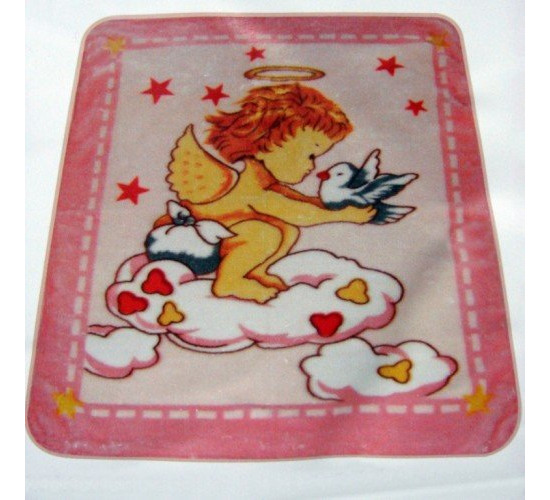 Плед акриловый детский Орленок Ангелочек розовый