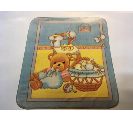 Плед акриловый детский Орленок Ласковый мишка голубой