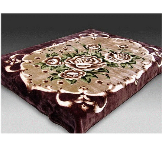 Плед акриловый Орленок Медальон коричневый