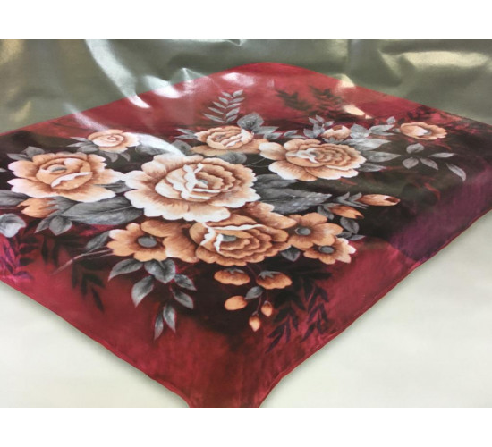 Плед акриловый Орленок Орех бордовый