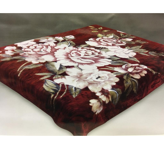 Плед акриловый Орленок Веник бордовый