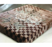 Плед акриловый Орленок Шахматы коричневый