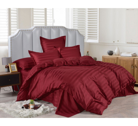 Постельное белье страйп-сатин однотонный Valtery OD-56