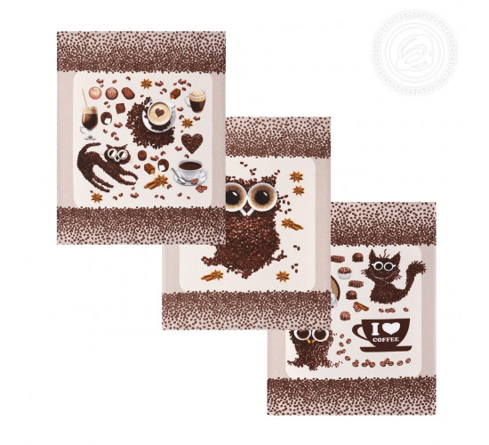 Набор полотенец из рогожки АртДизайн Кофе-брейк