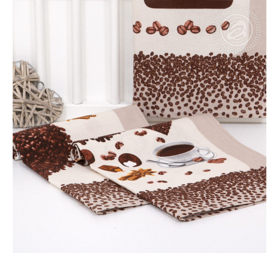 Набор полотенец из рогожки АртДизайн Кофе-брейк