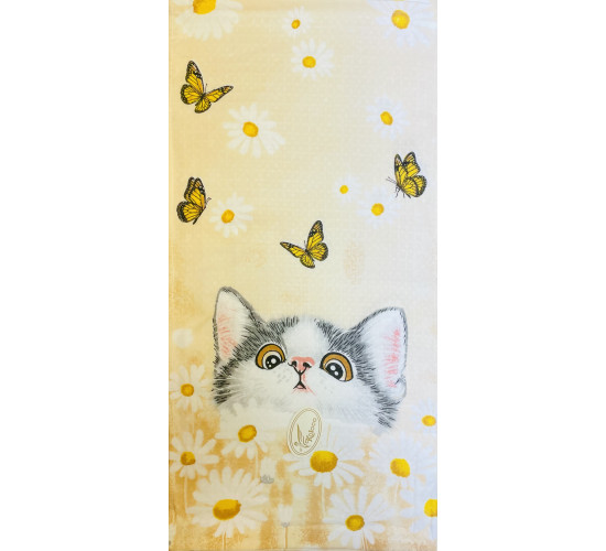 Полотенце вафельное Котик