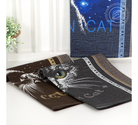 Набор полотенец из рогожки АртДизайн Лунный кот