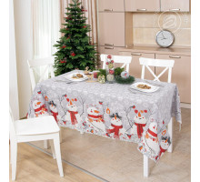 Скатерть столовая рогожка АртДизайн Снеговики