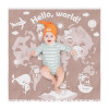 Полотенце махровое детское Облачко Hello, world! Бежевый тауп