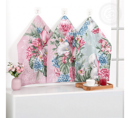 Набор полотенец из рогожки АртДизайн Мятный аромат