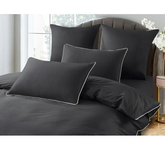 Постельное белье сатин однотонный с кантом Karteks HK-08 цвет хакки