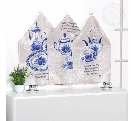 Набор полотенец из рогожки АртДизайн Мамин чайник