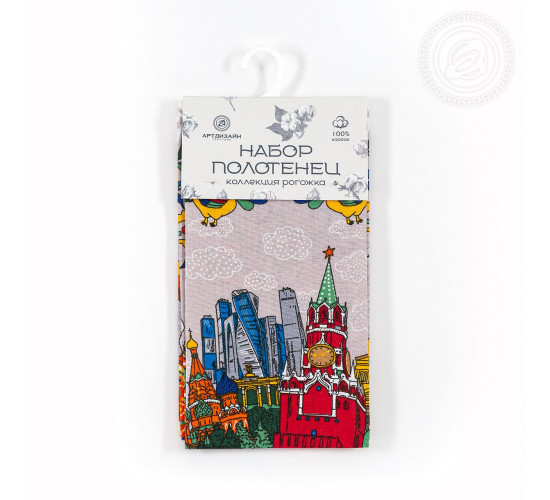 Набор полотенец из рогожки АртДизайн Московские мишки