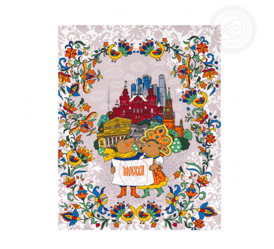 Набор полотенец из рогожки АртДизайн Московские мишки