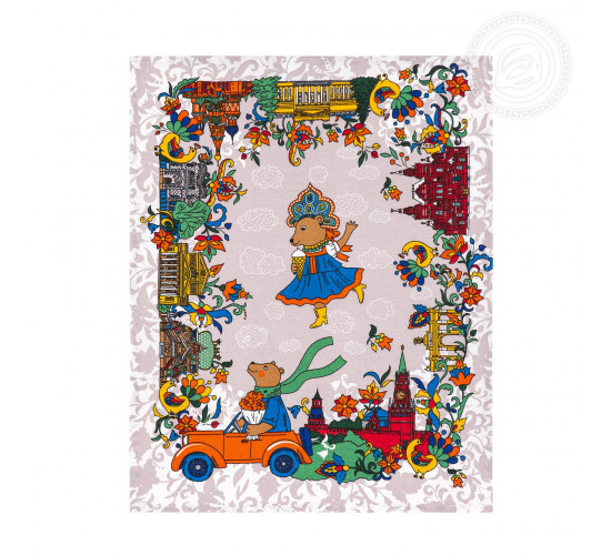 Набор полотенец из рогожки АртДизайн Московские мишки