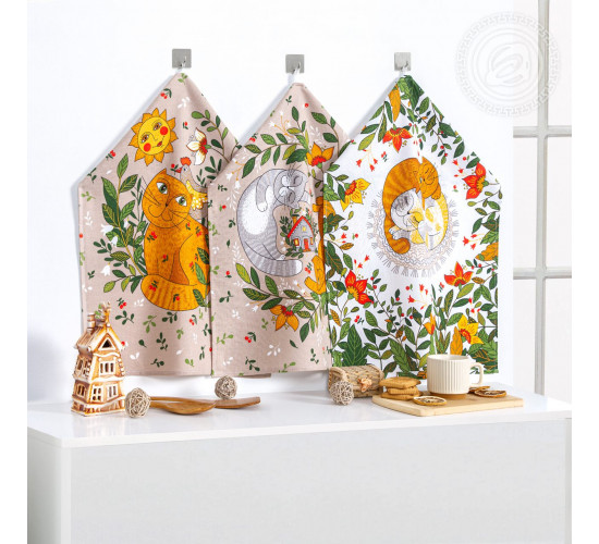 Набор полотенец из рогожки АртДизайн Мурлыка