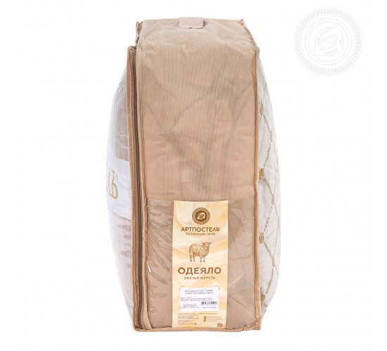 Одеяло АртПостель Premium collection Овечья шерсть(Меринос) Страйп-сатин всесезонное