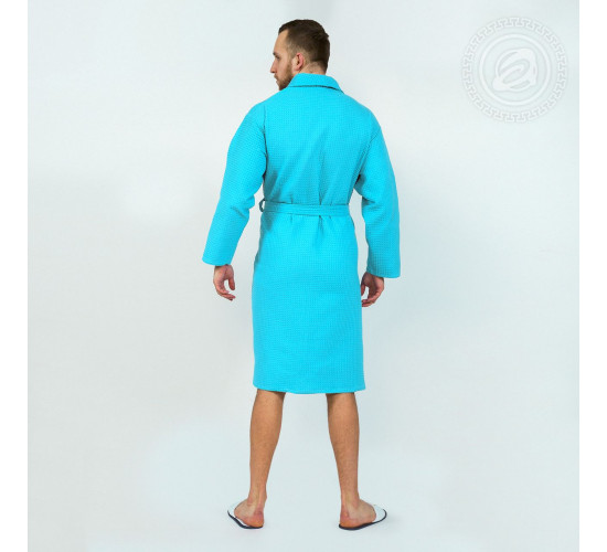 Халат с воротником АртДизайн Банный цвет бирюзовый