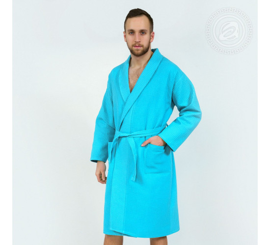Халат с воротником АртДизайн Банный цвет бирюзовый