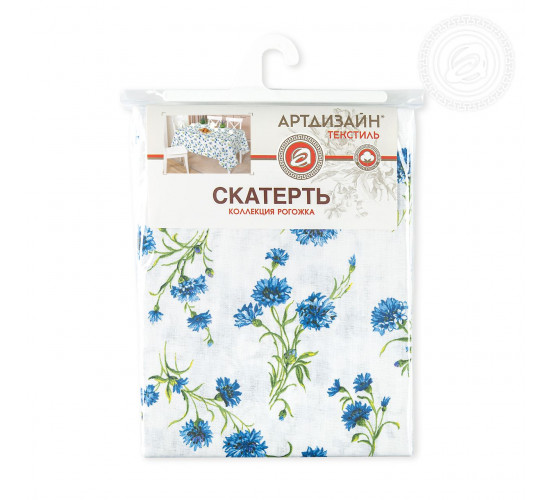 Скатерть столовая рогожка АртДизайн Васильки